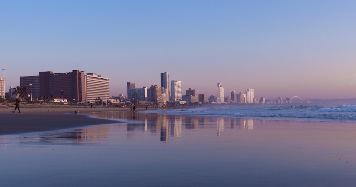 Durban coastline and city